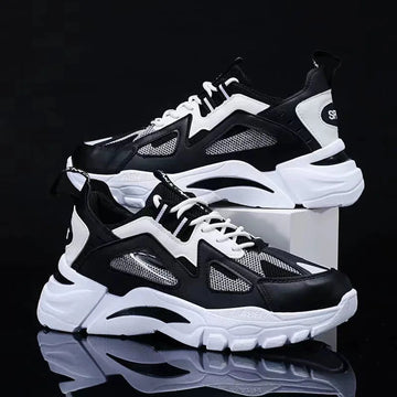 Xajzpa Men's Sports Shoes Casual Running Shoes Breathable Mesh Shoes Walking Basketball Sneakers Thick Soled Height increasing Shoes